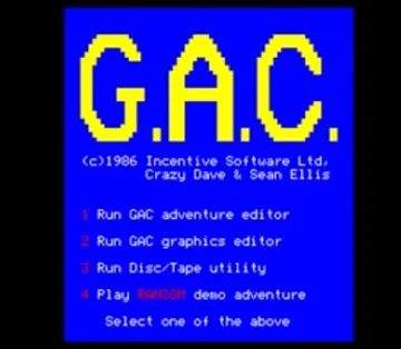 G.A.C (1986)(Incentive) screen shot title